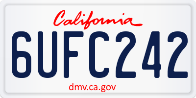 CA license plate 6UFC242