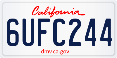 CA license plate 6UFC244