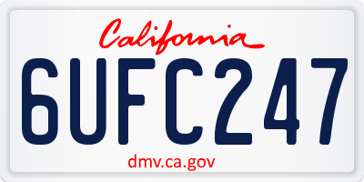 CA license plate 6UFC247