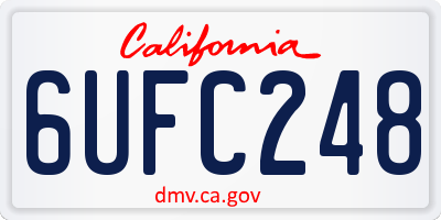 CA license plate 6UFC248