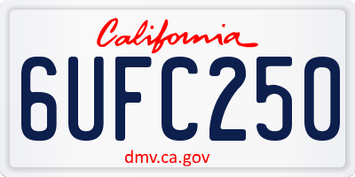 CA license plate 6UFC250
