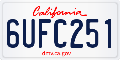 CA license plate 6UFC251