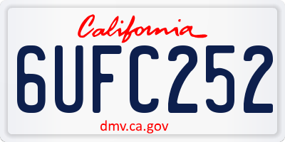 CA license plate 6UFC252