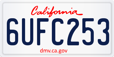 CA license plate 6UFC253
