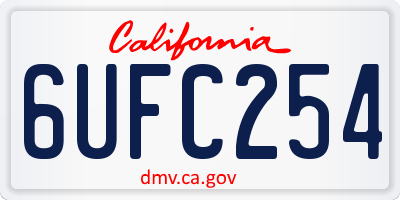CA license plate 6UFC254