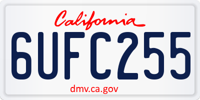 CA license plate 6UFC255