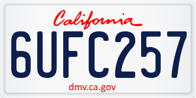 CA license plate 6UFC257
