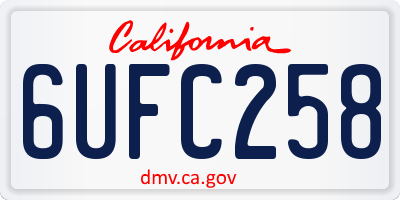 CA license plate 6UFC258