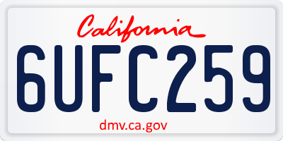 CA license plate 6UFC259