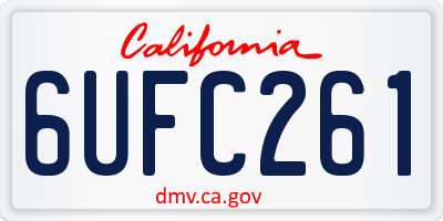 CA license plate 6UFC261