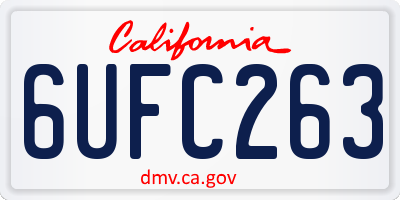 CA license plate 6UFC263