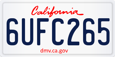 CA license plate 6UFC265