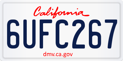 CA license plate 6UFC267