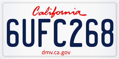 CA license plate 6UFC268