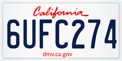 CA license plate 6UFC274