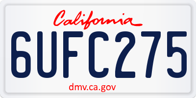 CA license plate 6UFC275