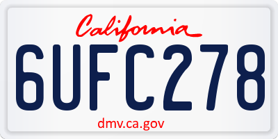CA license plate 6UFC278