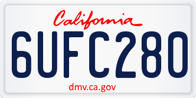 CA license plate 6UFC280