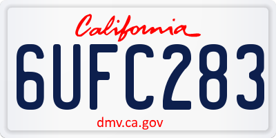 CA license plate 6UFC283