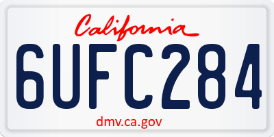 CA license plate 6UFC284