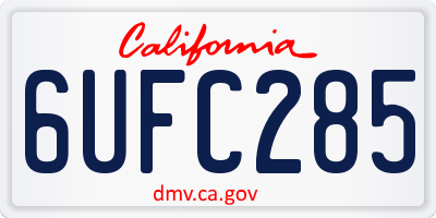CA license plate 6UFC285