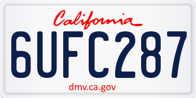 CA license plate 6UFC287