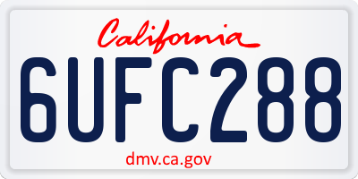 CA license plate 6UFC288