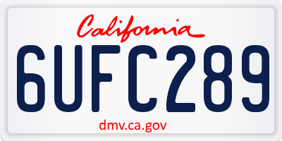 CA license plate 6UFC289