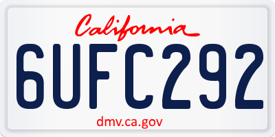 CA license plate 6UFC292