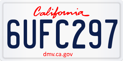 CA license plate 6UFC297