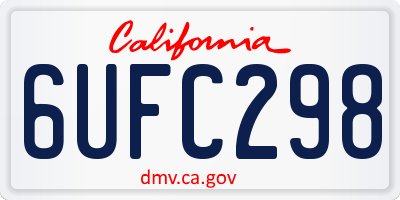 CA license plate 6UFC298