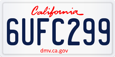 CA license plate 6UFC299