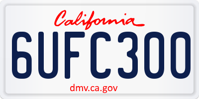 CA license plate 6UFC300
