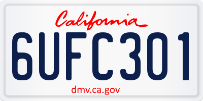 CA license plate 6UFC301