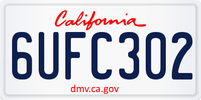 CA license plate 6UFC302