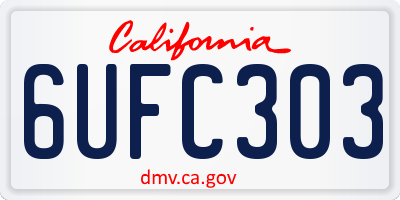 CA license plate 6UFC303