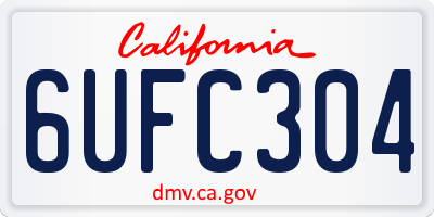 CA license plate 6UFC304