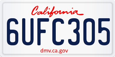CA license plate 6UFC305