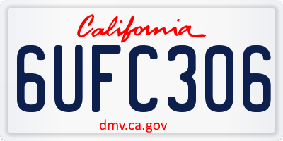 CA license plate 6UFC306
