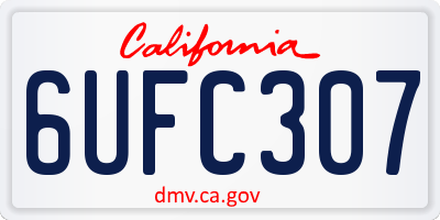 CA license plate 6UFC307