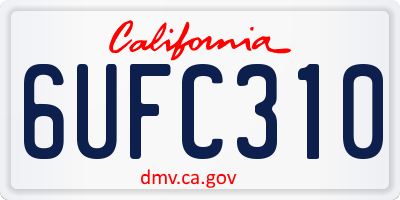 CA license plate 6UFC310