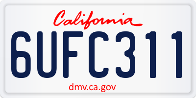 CA license plate 6UFC311
