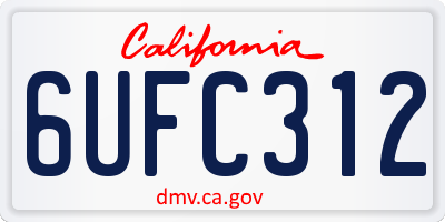 CA license plate 6UFC312