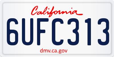 CA license plate 6UFC313