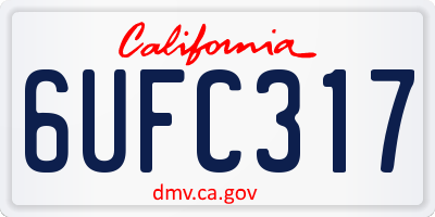 CA license plate 6UFC317