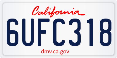 CA license plate 6UFC318