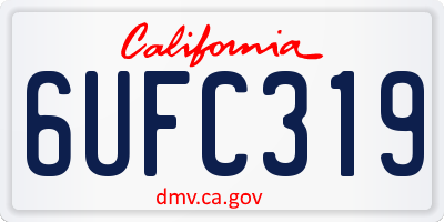 CA license plate 6UFC319