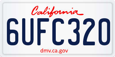 CA license plate 6UFC320