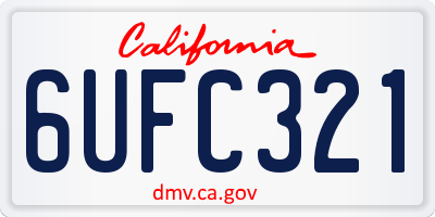 CA license plate 6UFC321