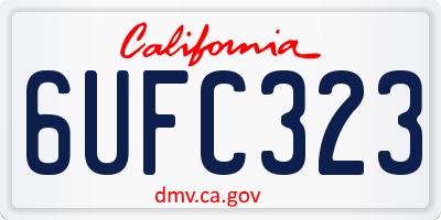 CA license plate 6UFC323